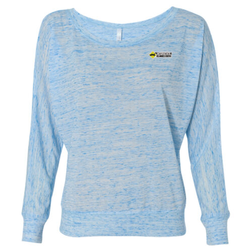 Women's Flowy Long Sleeve Off Shoulder Tee Thumbnail