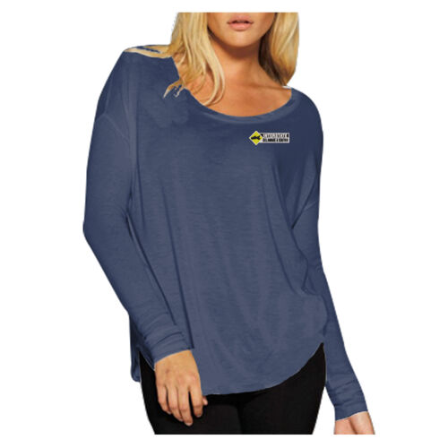 Women's Flowy Long Sleeve Tee with 2x1 Sleeves Thumbnail